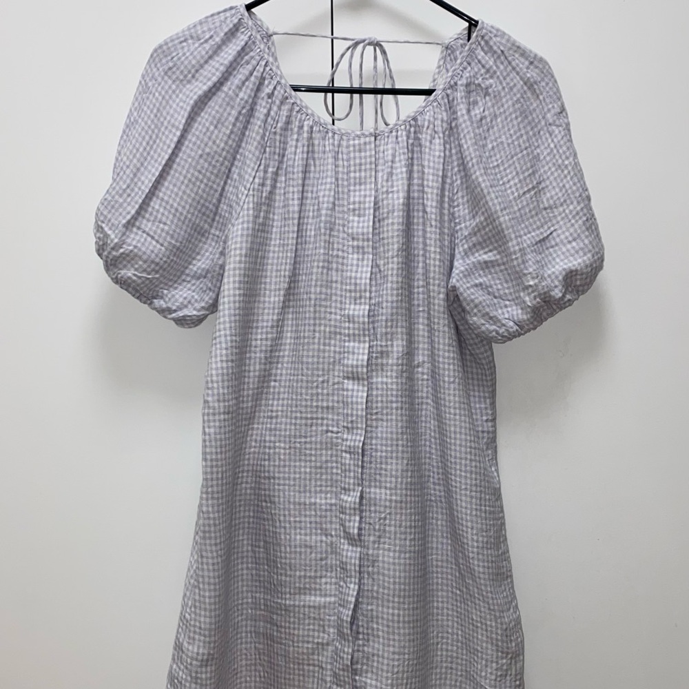 J.Crew 100% linen gingham dress